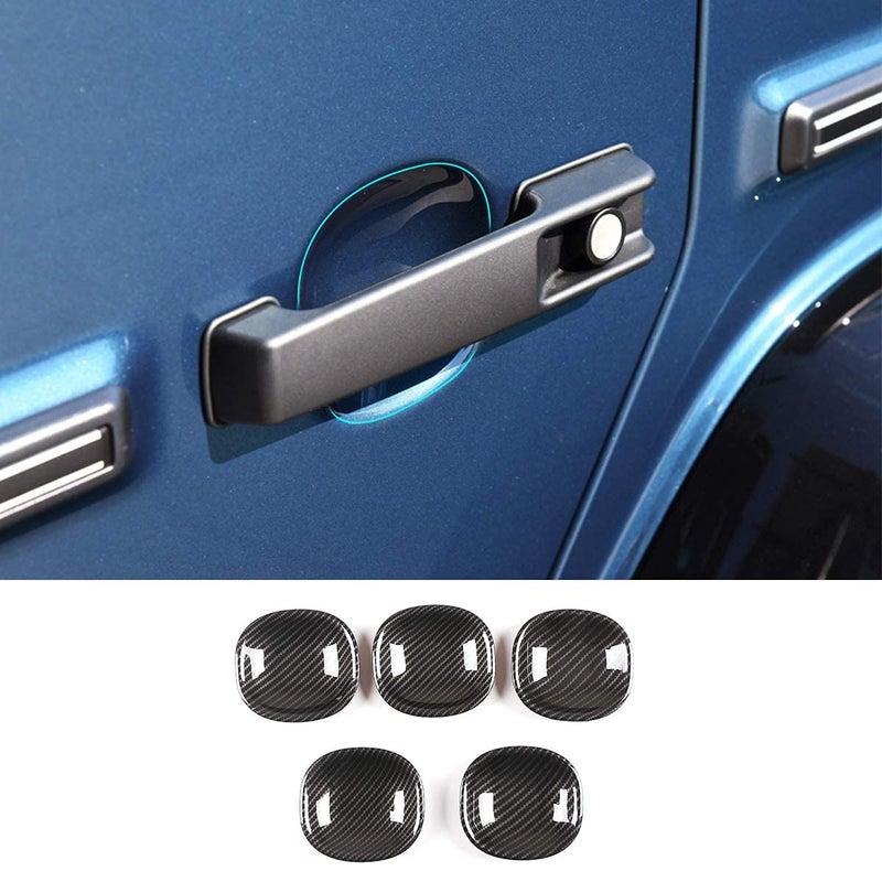 CHEYA ABS Car Exterior Door Handle Bowl Cover Trim Sticker for Mercedes Benz G Class W463 G500 2019-2020 Auto Accessory (Carbon Fiber) - Image 2